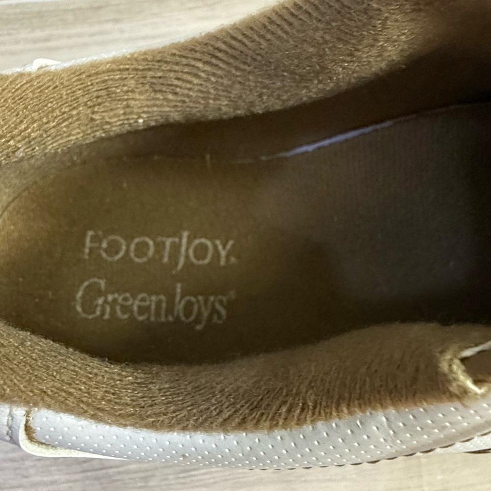 FootJoy GreenJoys Women’s Oxford Golf Shoes White & Tan Lace-Up — Size 7M - Picture 4 of 10